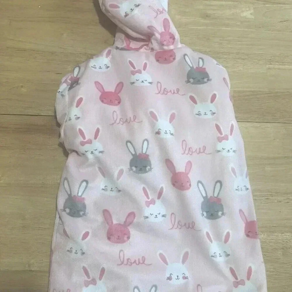 Zak & Zoey Toddler‎ Girl Plush Bathrobe 0-9 Months Pink and white with Clouds - Picture 6 of 7